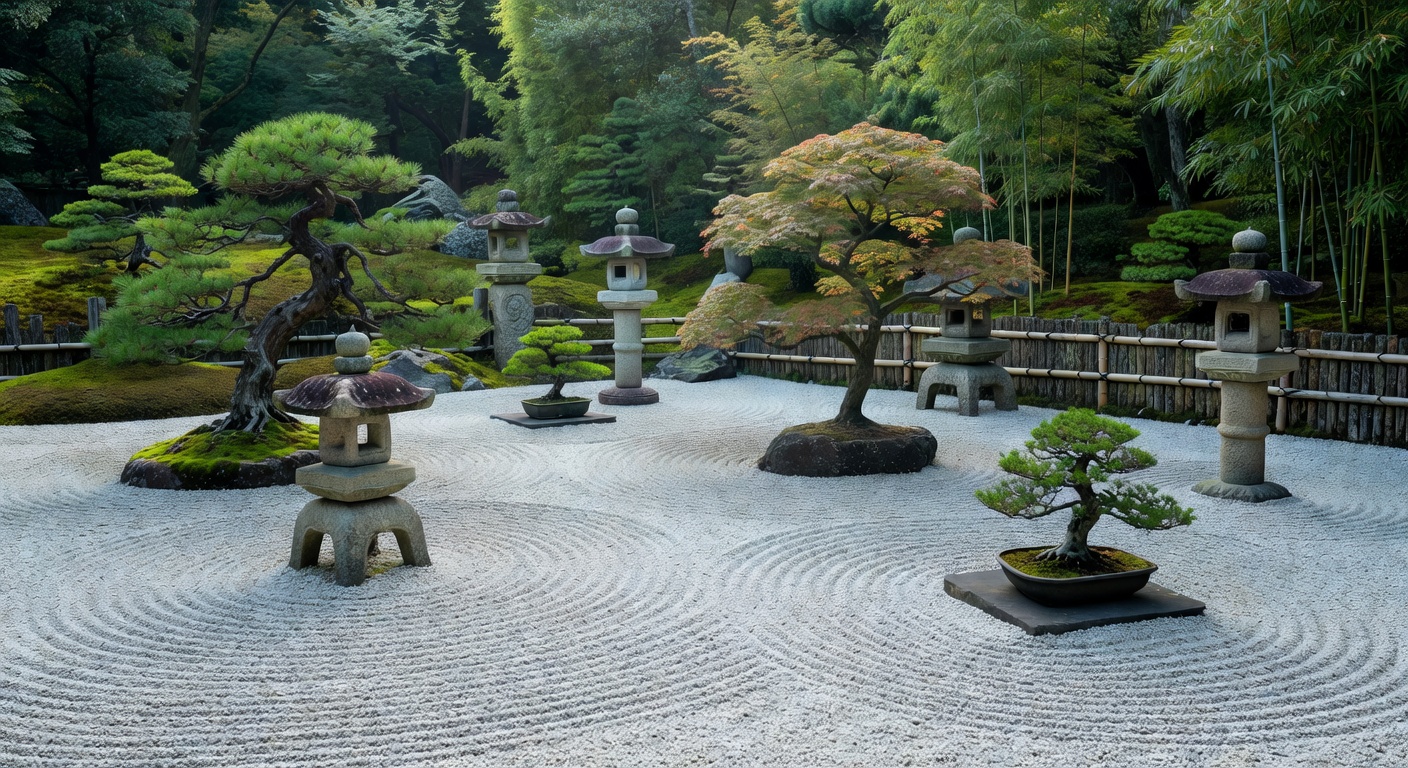 Tranquil Zen garden landscape